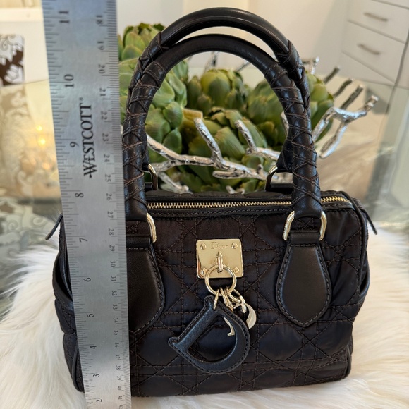 Darling Dior Satin Mini Handbag - Quilted in Brown with Gold Hardware - Picture 9 of 14